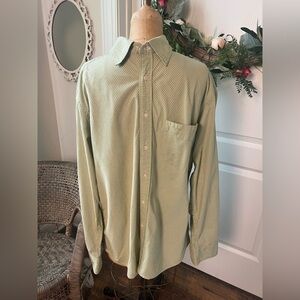 R&G vintage Men's Granny Smith apple green Checkered Shirt 100% cotton, large